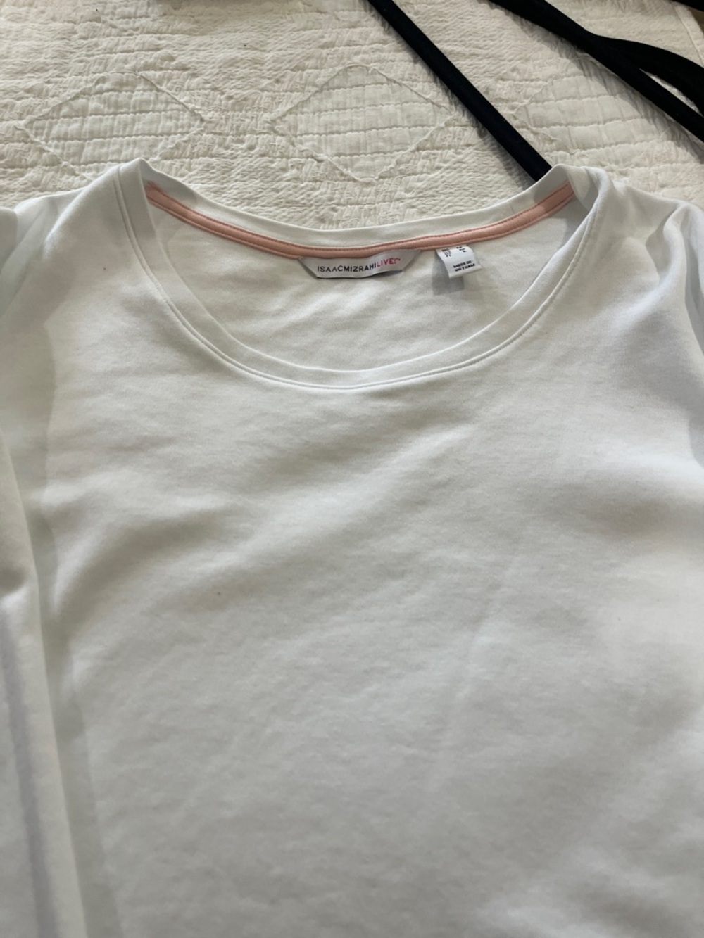 Isaac Mizrahi Live! Women's Top Sz M Essentials Long Sleeve Knit w White A608190
